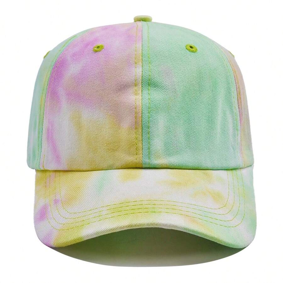 Tie-Dye Gradient Baseball Cap Sun Hat Adjustable Fashionable Sunshade Cap Sunscreen Hats For Men Women