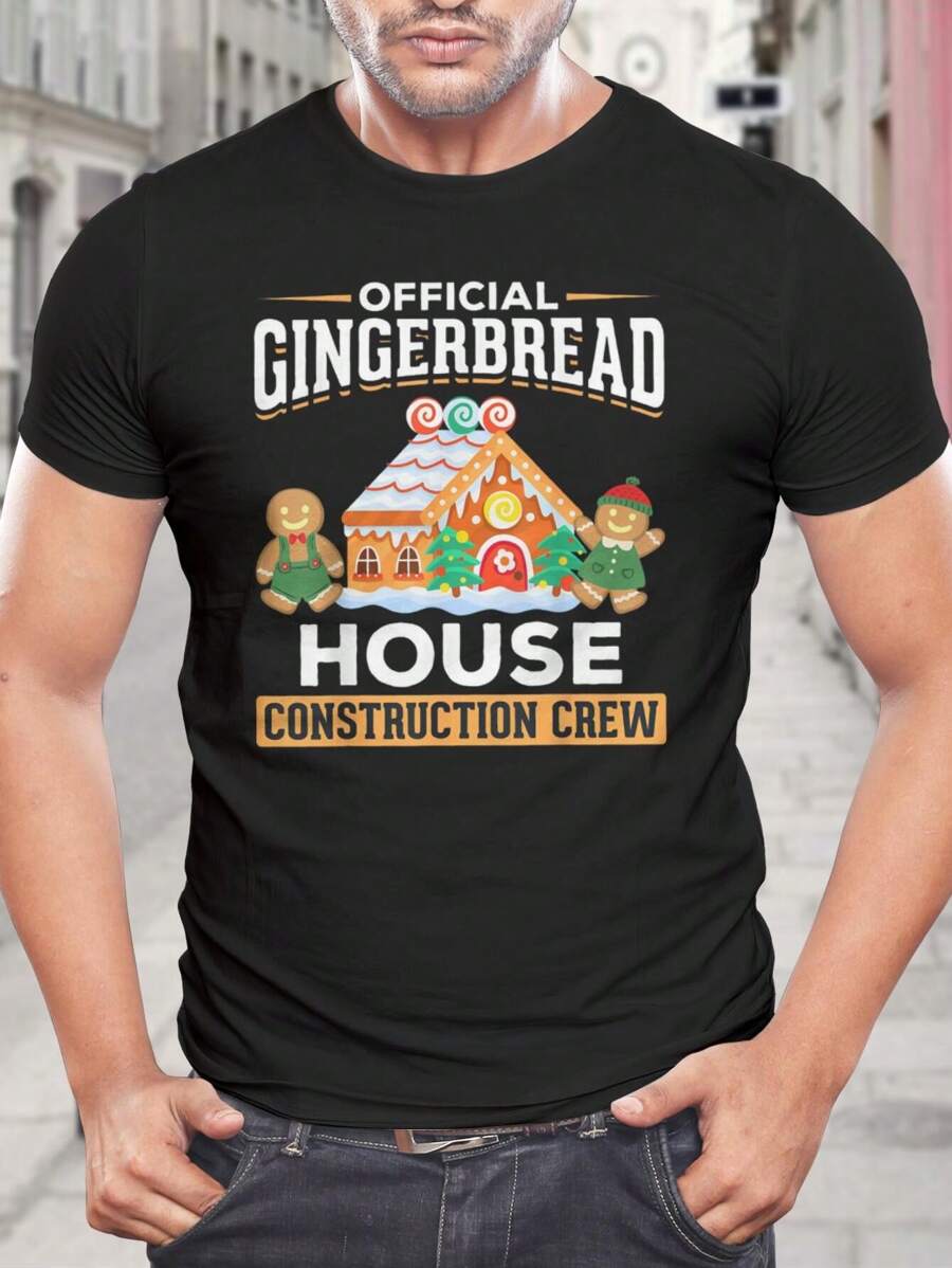 Funny Gingerbread House Crew T-Shirt - Christmas Baking Tees For Bakers Gingerbread Lovers | Holiday Xmas Matching Family Outfits