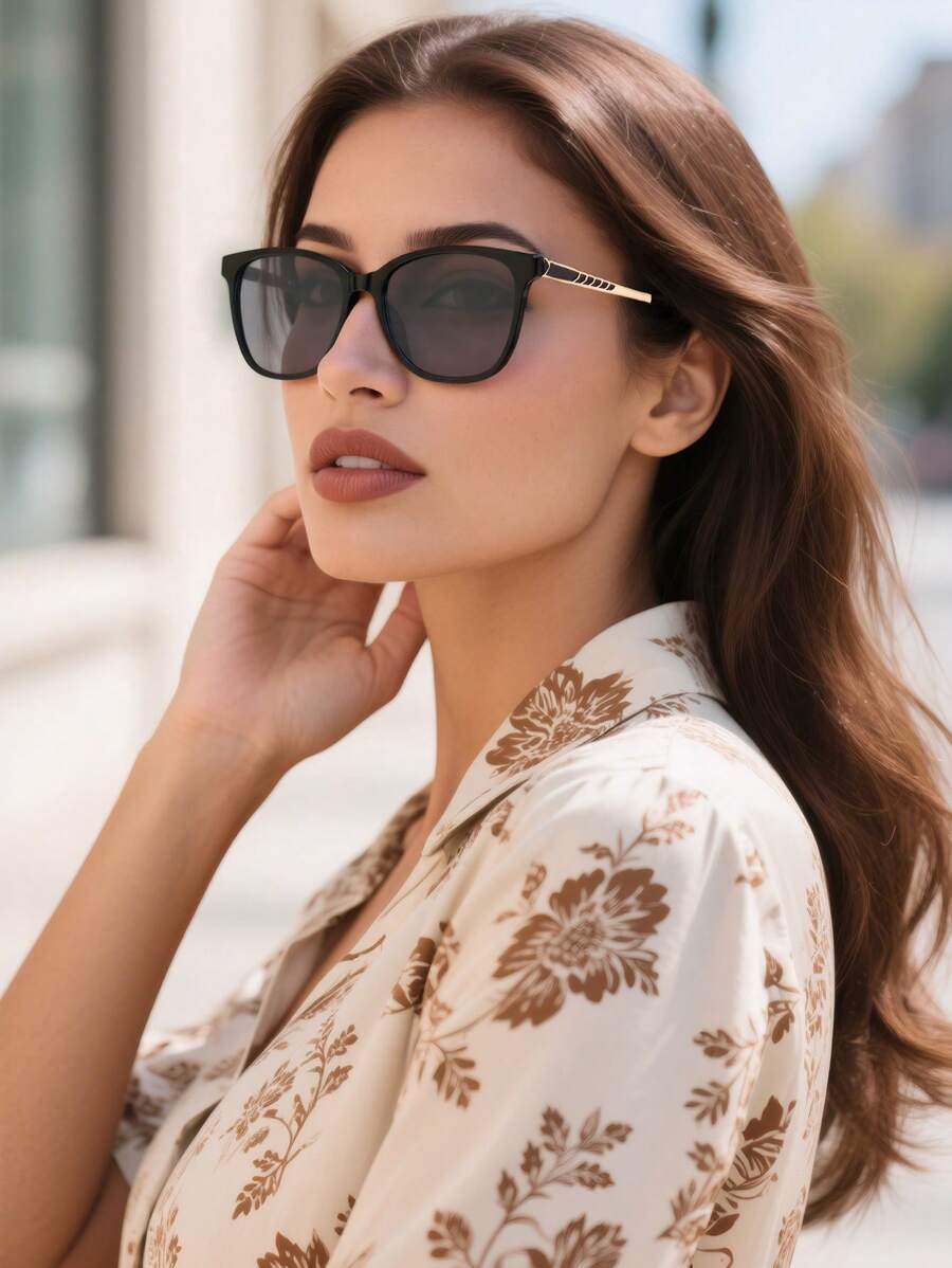 Lunettes de soleil polarisées style œil de chat pour femmes, monture en métal rétro mode, style classique, décoration pour les sports de plein air, la randonnée, les voyages, la plage, la conduite, la pêche, protection UV d'été, tenue de sortie, vacances à et cadeau pour la famille et les amis