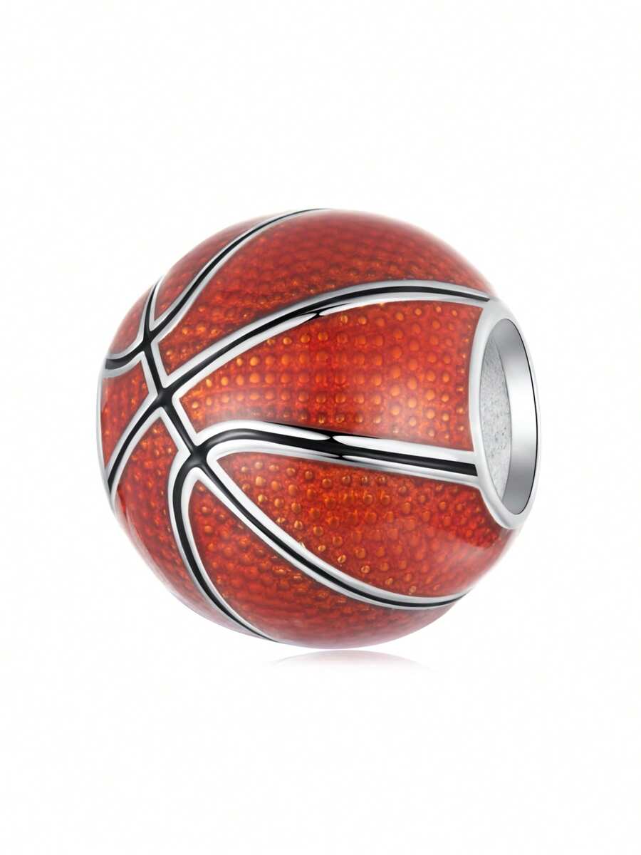 WOSTU 1 peça de contas de basquete de prata esterlina 925, faça você mesmo, pulseiras e colares originais para mulheres, acessórios de joias finas, presente para jogadores de basquete