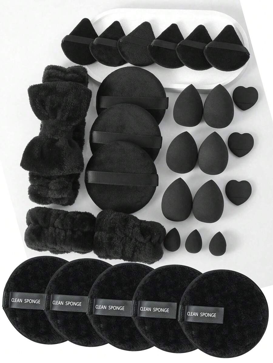 29/1pc Makeup Sponge Set, Including Makeup Sponges, Makeup Sponge, Powder Puff, Soft & Skin-Friendly, Suitable For Cream & Powder Makeup, Latex-Free, Can Be Used Wet Or Dry, Professional Cosmetic Sponges Summer Makeup Must-Have