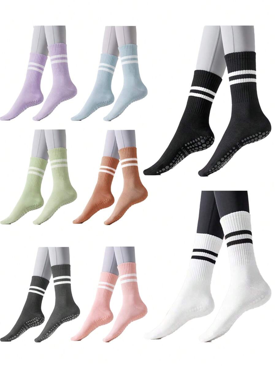 1 Paar Damen Grip Pilates Socken, rutschfeste Yoga Lässig Socken, geeignet für Barre Fitness, medizinisch lange Strumpfhosen Socken