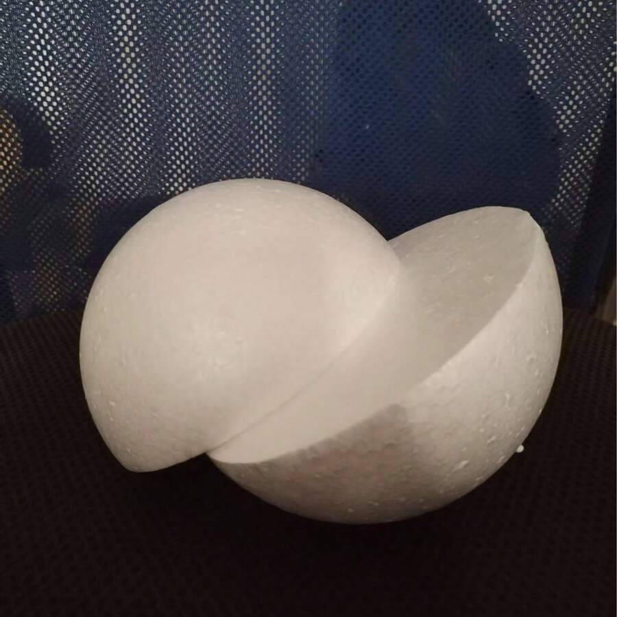 Demi-sphères en mousse unicolore de 15 cm/5,91 pouces, matériau de DIY, remplissage d'argile ultra-léger, boules rondes unicolore lisses, convient pour la maison et l'école