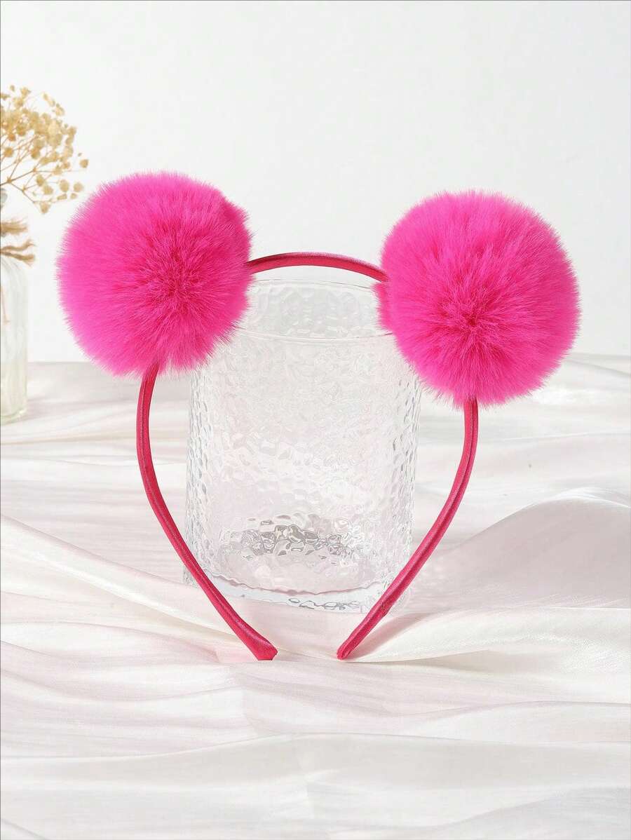 1pc Girls Pompom Decor Cute Headband For Party