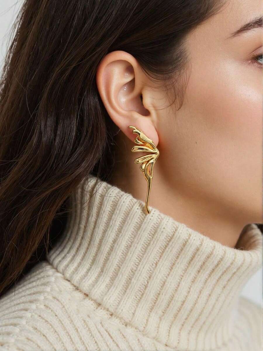 1 Stück modische Schmetterlings-Ohrringe aus Edelstahl mit Engelflügeln, geeignet als täglicher Trageohrringe oder Geschenk für Frauen