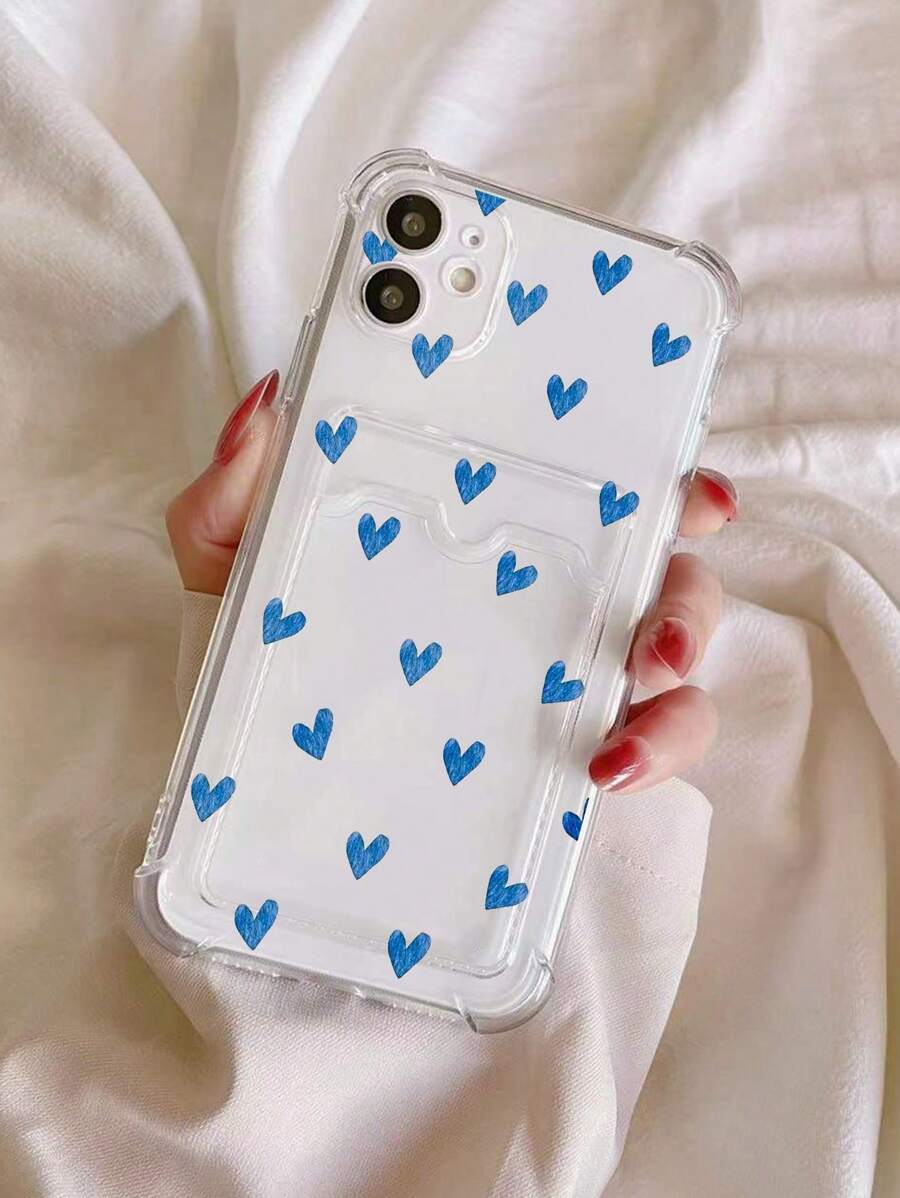 1 pieza Funda de teléfono de TPU transparente y resistente a golpes con diseño de corazoncitos de colores compatible con 15/15Pro/15Plus/15ProMax/16/16Pro/16Plus/16ProMax, Pixel 7, Galaxy S25 Ultra/A14/A24, Redmi Note 12 Pro, Pixel 8/8 Pro
