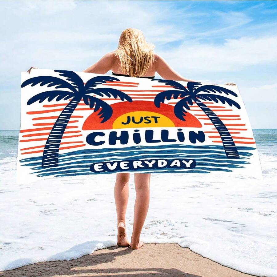 1pc Super Soft Microfiber Beach Towel, Quick Dry Absorbent And Lightweight For Seaside, Bathroom, Swimming