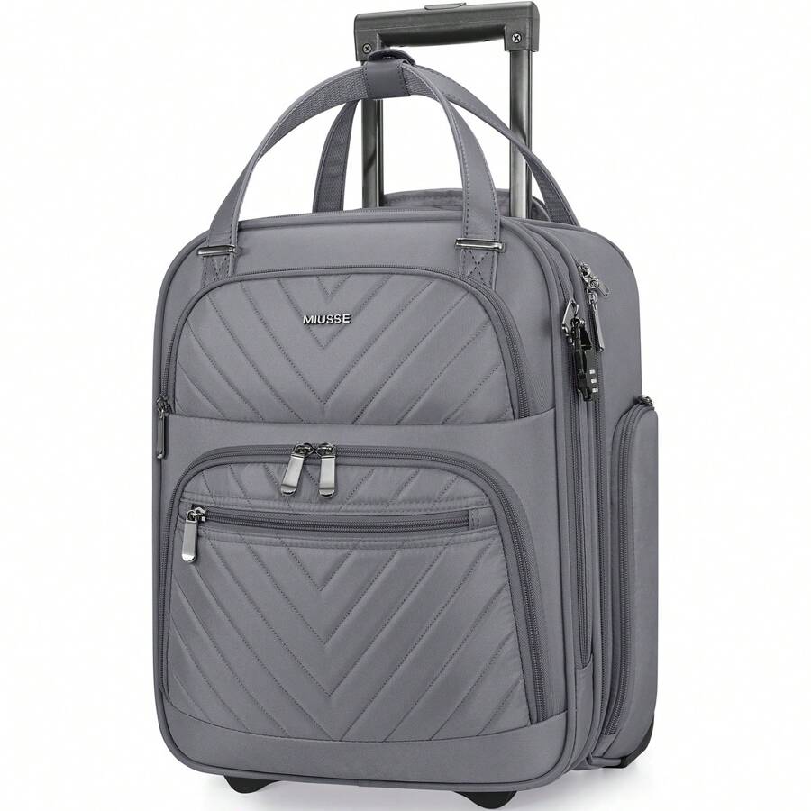 UKEIN Carry-On Underseat 16-Inch Luggage With Wheels, Softside Rolling Carry-On, Lightweight Travel Suitcase For Men Women, Personal Item Rolling Travel Bag