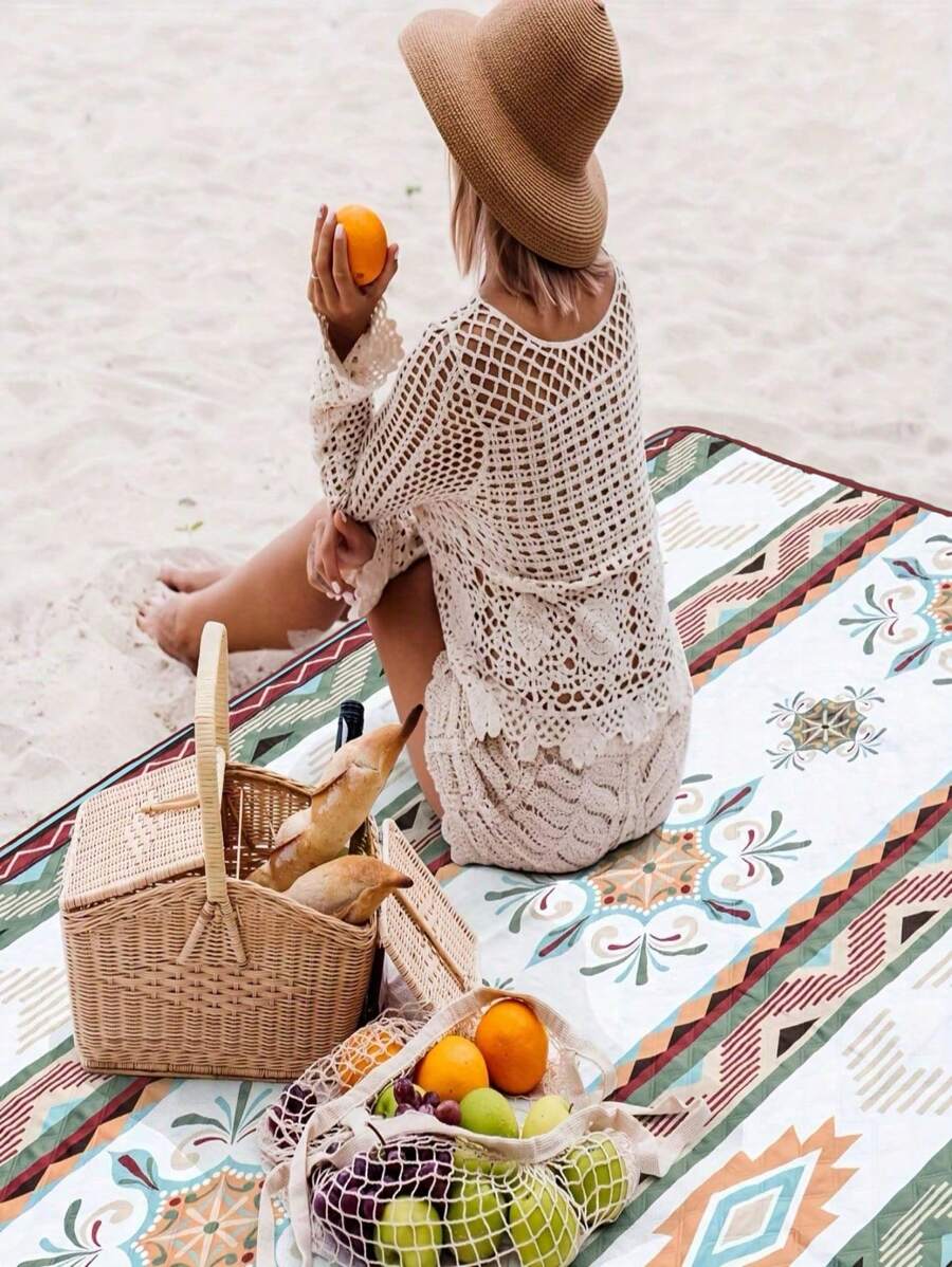 Coperta da picnic e campeggio per all'aperto, tappetino da spiaggia portatile e impermeabile, stuoia da campeggio adatta per campeggio, spiaggia, barbecue, picnic, escursionismo, viaggio