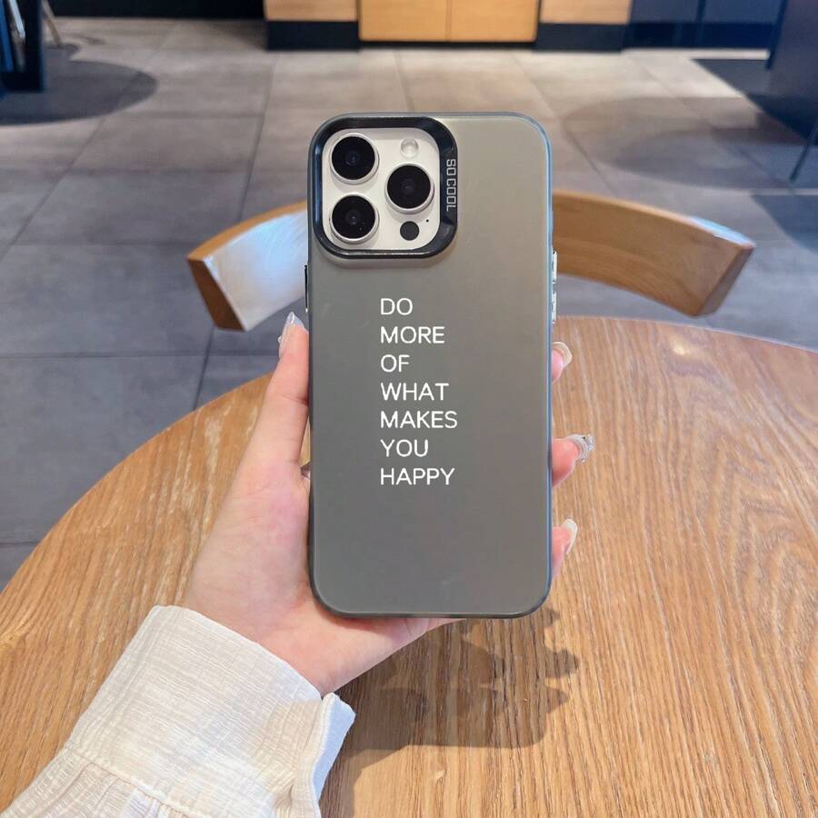 1 pièce Coque de téléphone en matériau IMD givré avec un design de lettrage motivationnel. Texture agréable à la peau, compatible avec 7/8, X/XR/XSMAX, 11, 12, 13PRO, 14, 14PROMAX, 15, 16, 16PROMAX, S25ULTRA, S24, S23, A53, A55, A54, A16, A15, A05, A06