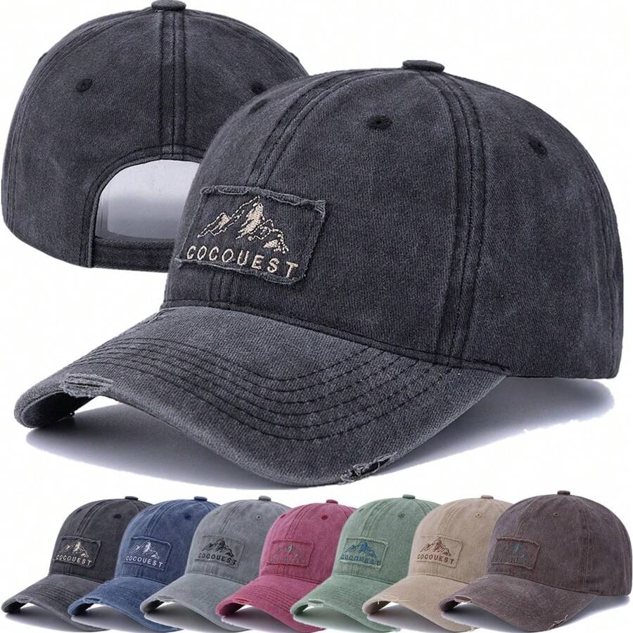 JZML 1pc Unisex Letter & Mountain Peak Embroidery Baseball Cap