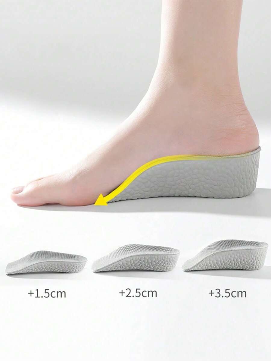3 Pairs Of Height Increasing Insoles, Comfortable And Soft With Hidden Design To Instantly Elongate Leg Lines, Suitable For Sports And Fashion, Combination Pack Of 1.5cm-2.5cm-3.5cm