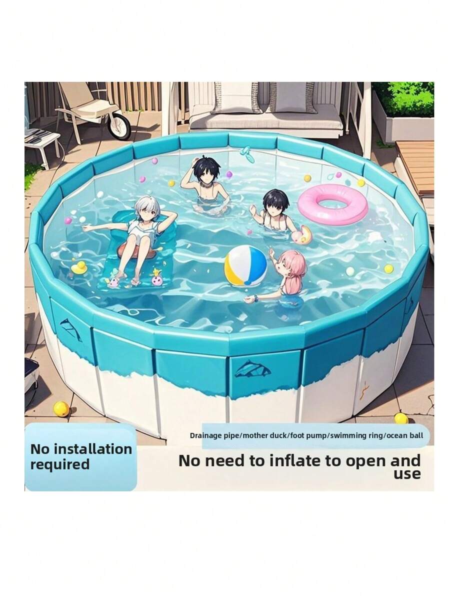 Foldable Swimming Pool, Family Size, Large For Kids & Adults, Outdoor Water Play Pool, Summer