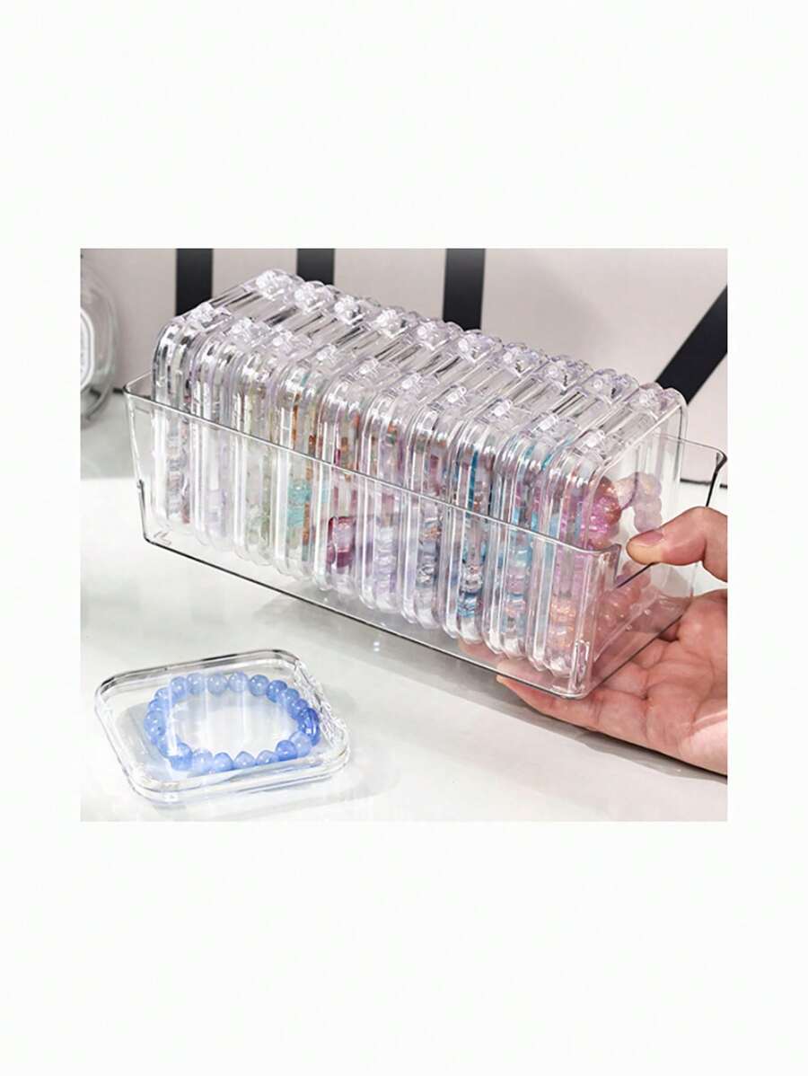 Premium Antioxidant Storage Jewelry Box With Dust-Resistant Cover - Clear Multi-Use Organizer For Rings, Earrings, Bracelets, Necklaces, Makeup, Cosmetics & Home Essentials - Desktop Classification Box For Lipstick, Perfume, Brushes, Eyeshadow, Skincare, Kitchen Utensils, Snacks, Study Supplies For Women Storage Organizer Travel Essentials Father Gift Back To School