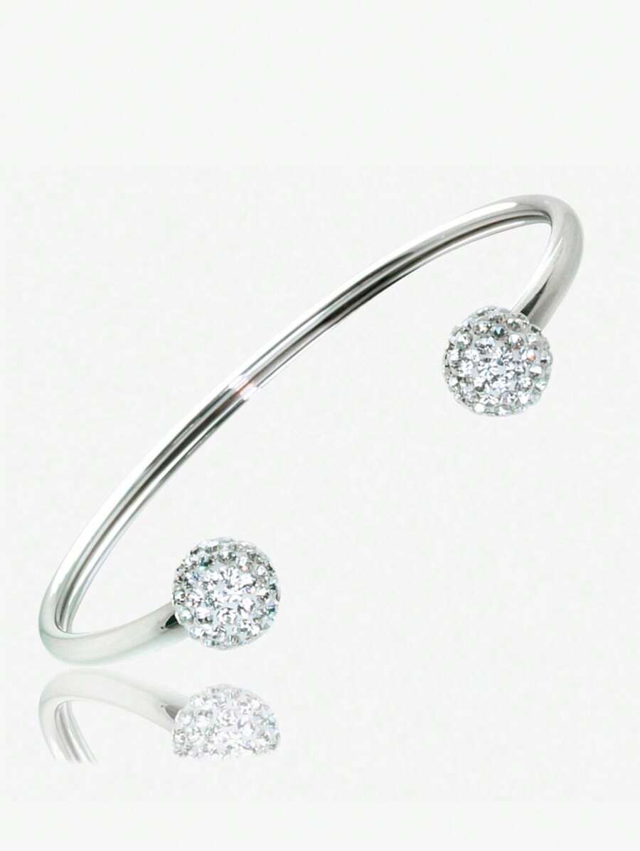 925 Sterling Silver 18K Gold Plated Crystal Mariner And Paperclip Link Bracelet
