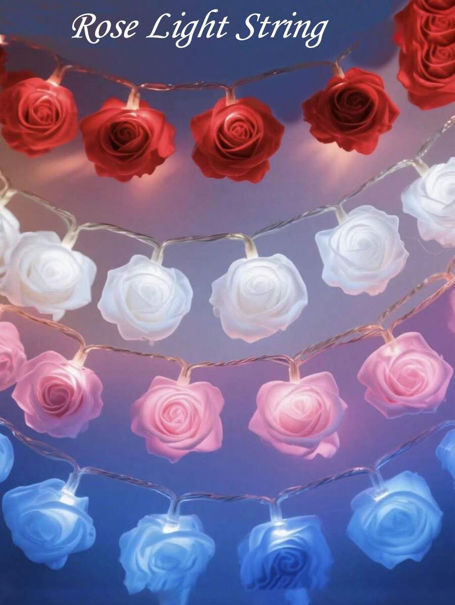 New Pattern, LED, Real Rose Lantern String, Small Colorful Lights, Valentine's Day, Wedding, Romantic Proposal, Confession Decoration Lights