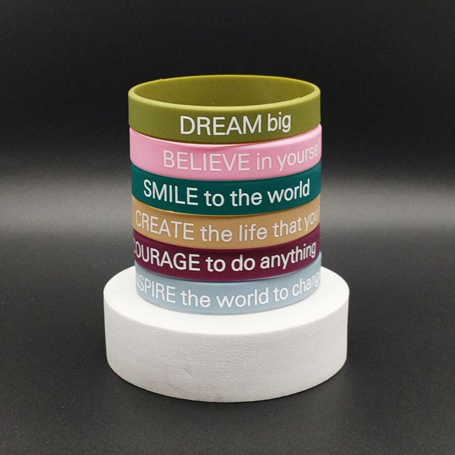 Set de 12 pulseras de silicona con citas motivacionales positivas, pulseras inspiradoras adecuadas para uso diario y como regalo