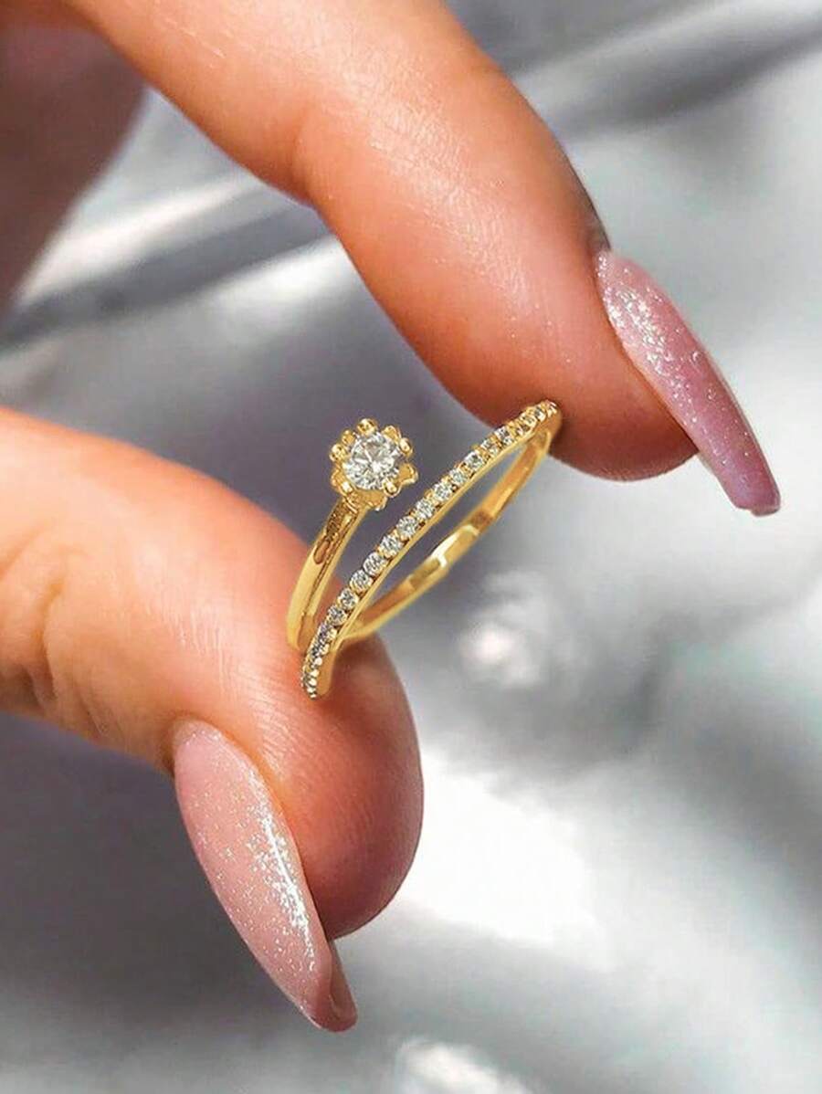 1 Pc Children Cubic Zirconia Glamorous Rings For Daily Decoration For Party Jewelry Birthday Gift