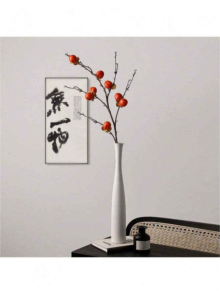 1pc Ceramic Vintage Zen Hallway Decor Vase, Welcoming Pine Bonsai Vase, Foyer Niche Home Decor Art Item