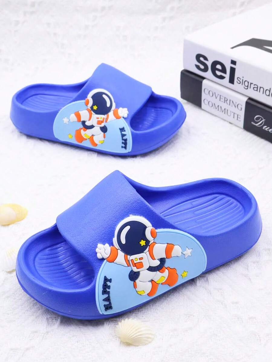 Kids Foam Flip Flops, Classic Astronaut Cartoon Design Sandals, Soft Bottom Anti-Slip Wear-Resistant Lightweight And Comfortable, Suitable For Outdoor Beach Play