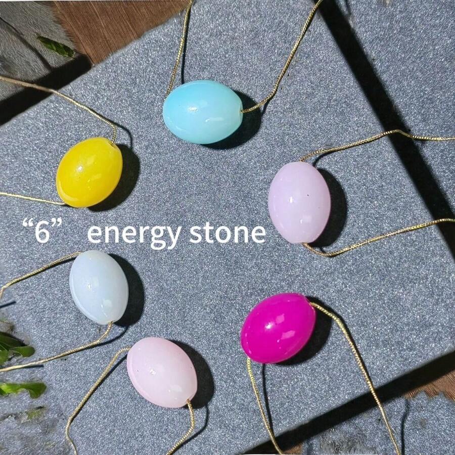 Zhenwei xina Beach Getaway Essential: Natural 'Energy Stone' Layered Necklace Brass Chain Six Color Fashion Jewelry Women For Your Summer Mother's Day Gifts Women