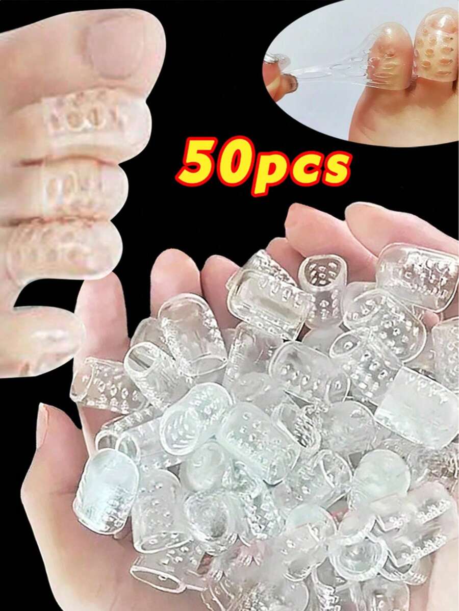 50 PCS Silicone Toe Protectors: Elastic, Anti-Friction, Breathable, And Sweat-Proof For Toenail Protection - Odorless For Extra Comfort In Running And Walking,Gel Toe Caps,Silicone Anti-Friction Toe Protector, Gel Toe Protectors Breathable Little Toe Covers For Men And Women