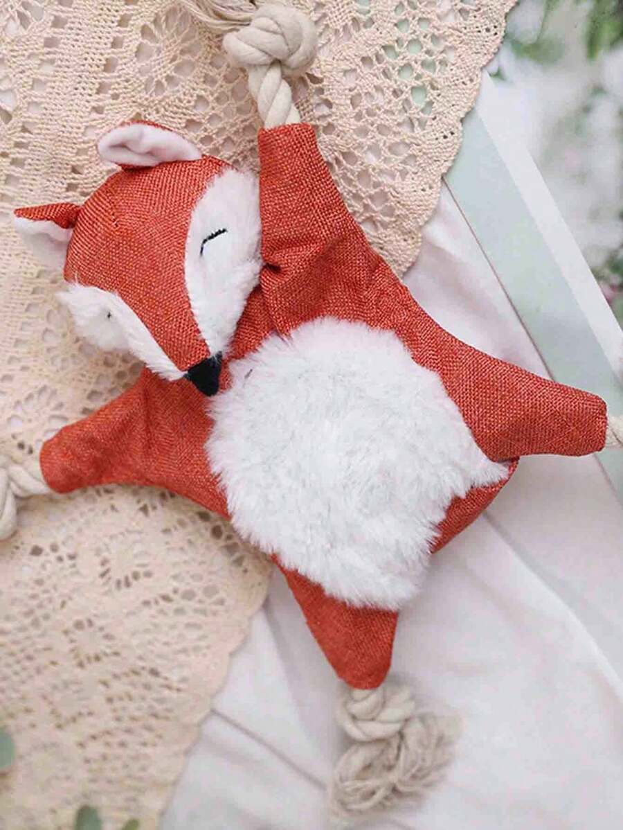 1pc Pet Sound Emitting Toy Fox With Squeaker Suitable For Small And Medium Dogs To Play