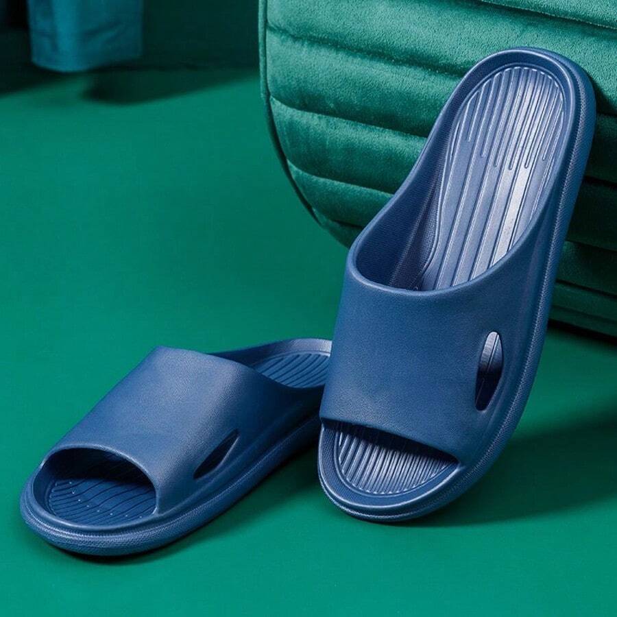 Pantuflas de mujer de color liso, transpirables. Sandalias cómodas para el hogar con suela blanda acolchada, de fácil deslizamiento, antideslizantes y antiolor de EVA.
