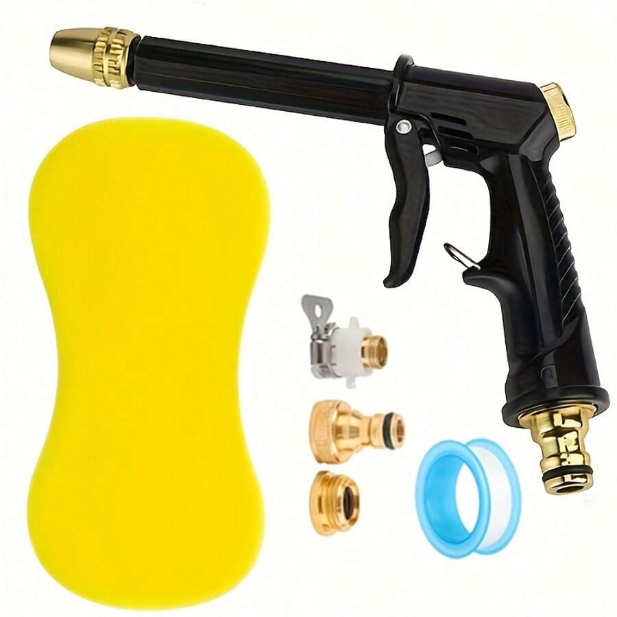 1 pieza Pistola de agua para lavar casa/coche, juego de herramientas de limpieza con conector para manguera de jardín