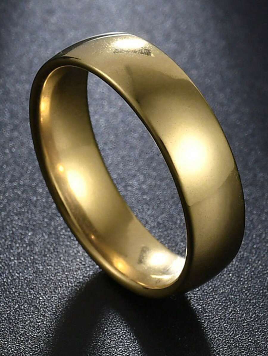 1 Pc Simple 6mm Titanium Ring Women Men Prevent Allergy High Polished Wedding Rings Stainless Steel Couple Finger Jewelry Gifts
