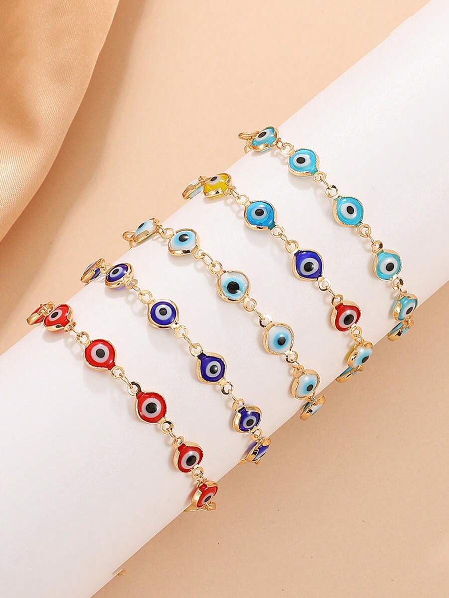 1 pulseira ajustável com elemento "mau-olhado", pingente misterioso exclusivo com design moderno, adequada para uso diário, festas, reuniões e eventos sociais