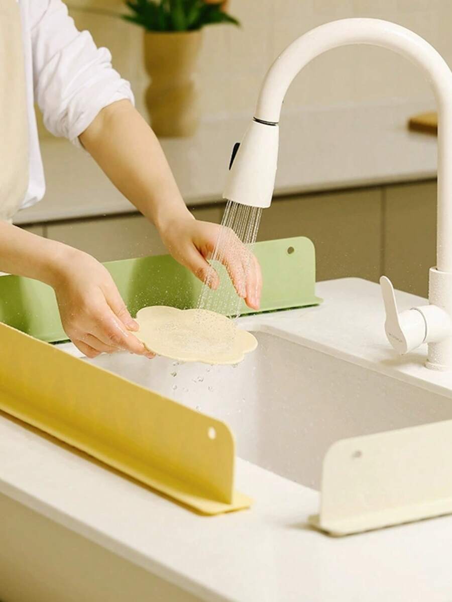 1 pièce Barrière anti-éclaboussures en silicone pour évier avec ventouse, pour protéger les vêtements contre les éclaboussures d'eau
