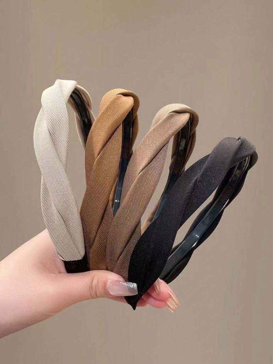 1 Peça Tiara de Copa Alta para Mulheres, Novo Design Minimalista com Dentes Antiderrapantes para Adereço de Cabeça, Acessório de Cabelo Trançado Adequado para Férias e Uso Casual de Senhoras