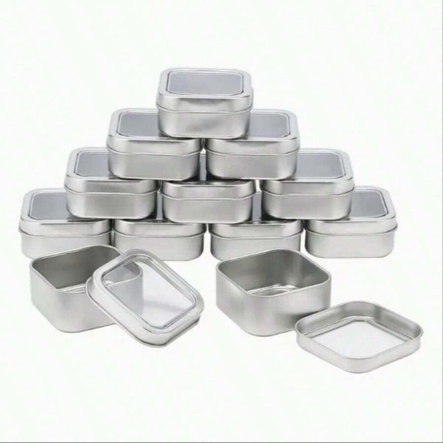 2pcs/6pcs/20pcs Transparent PVC Window & Sliding Cover Containers, Suitable For Storing Candles, Candy Or Nail Art Accessories, Convenient To Carry, Suitable For Dates, Parties And Other Occasions