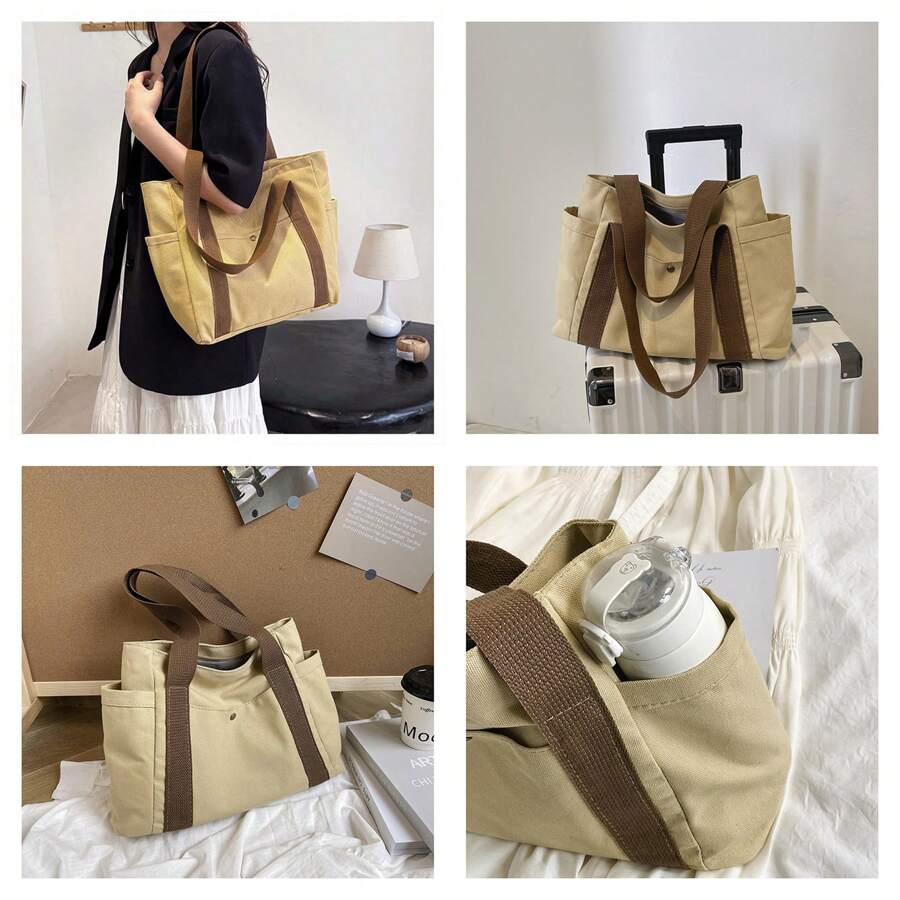 1pc Personalized Tote Bag, Shoulder Bag, Casual Shoppers Bag, Large Capacity Shoulder Bag, Suitable For Work, Travel, Multi-Functional, High Capacity, Lightweight, Practical, Anniversary, Christmas, Vacation, Appropriate For Outdoor/Commuting/Travel/School/Going Out/Sports/Shopping/Daily Use