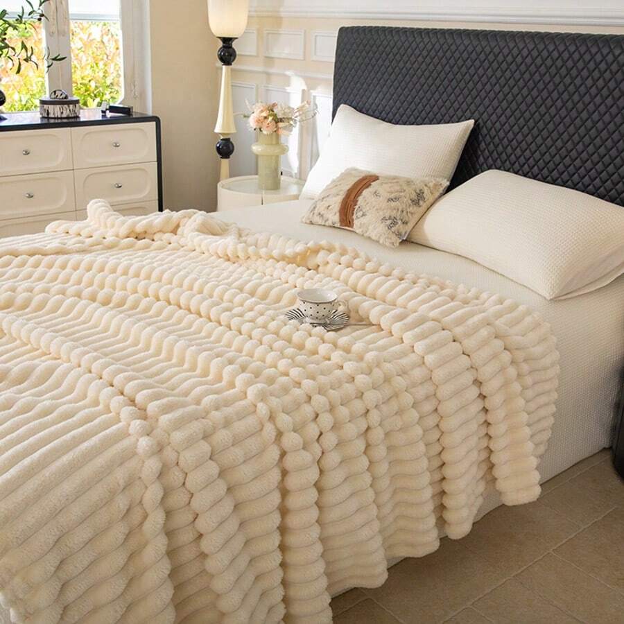Double-Sided Plush Fireplace Cover, Thick Fireplace Blanket For Home Use, Electric Heater Protective Cover, Heating Pad Blanket