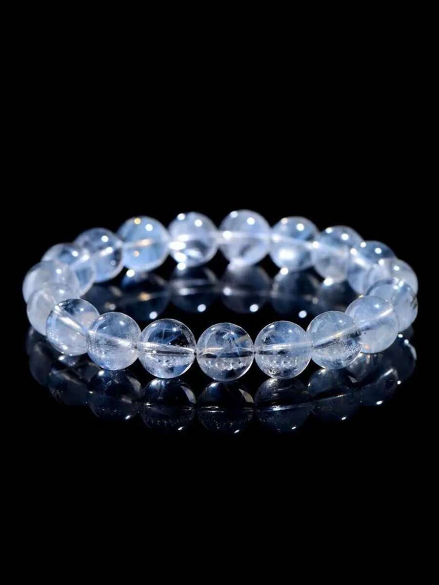 YAUKIA 1 Stück Blautopas Armband, hochwertiges transparentes Blautopas Energieheilungsarmband, spiritueller Schmuck für Frauen und Männer Geburtsstein