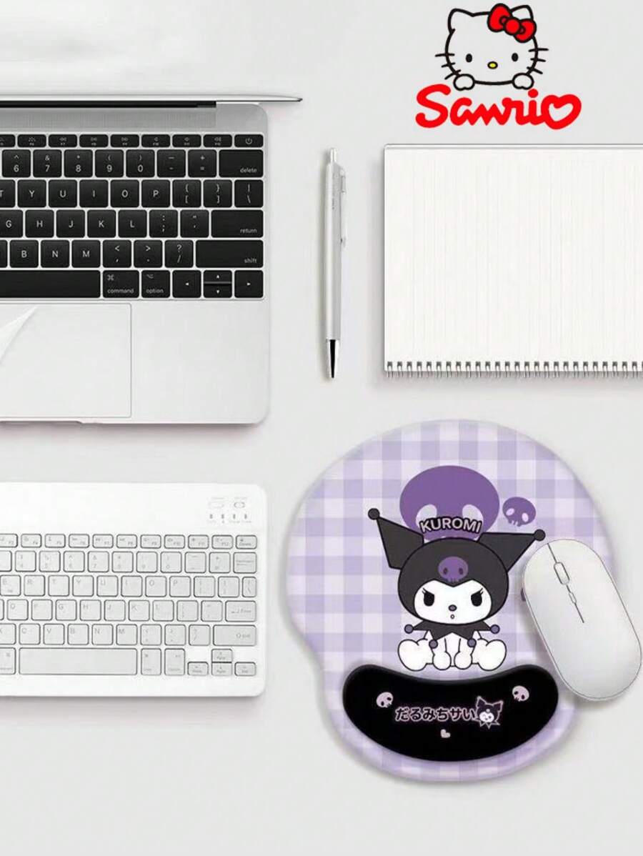 Sanrio 1pc Cute Kuromi Mouse Pad, Cartoon Office Desk Mat Computer Keyboard Pad, School Supplies, Back To School