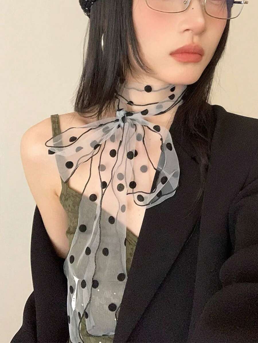 1pc Vintage Dark Gothic Lace Ribbon Tie Necklace With Bowknot Choker Collar Pendant For Women