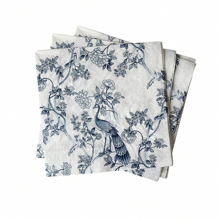 20pcs 33*33cm Disposable Soft Flower Patterned Napkins, Banquet Decorations, Parties, Wedding Banquets, Family Gatherings