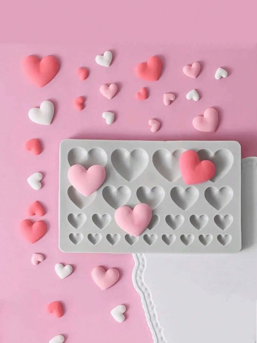 Sanrio Molde de silicona en forma de corazón de 6,93 pulgadas (17,6 cm) - Molde de horneado libre de PA para chocolate, caramelo, gelatina, velas y jabones | Herramientas de repostería DIY antiadherentes | Accesorios de horneado para el Día de San Valentín