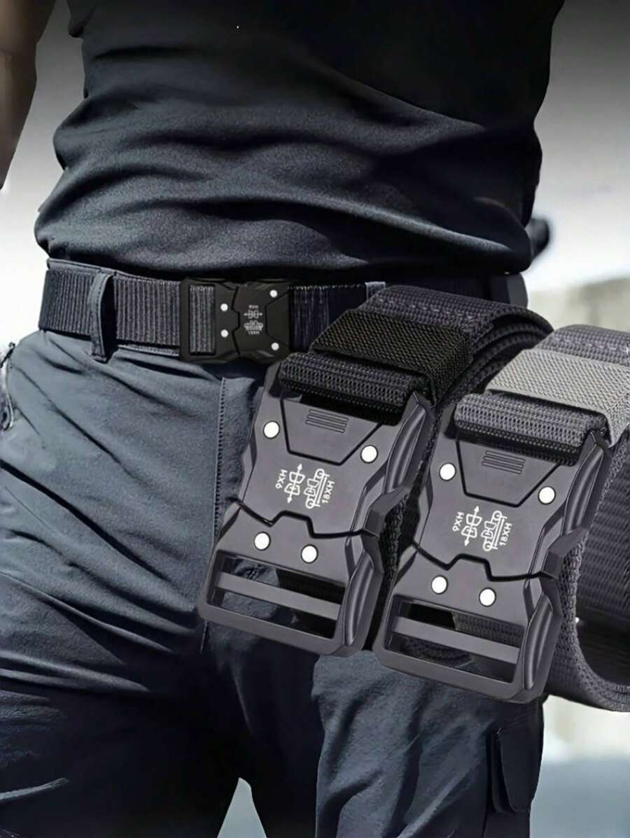 3 pezzi di nuove cinture tattiche in nylon a sgancio rapido per pantaloni da allenamento, attività all'aperto e casual per uomo