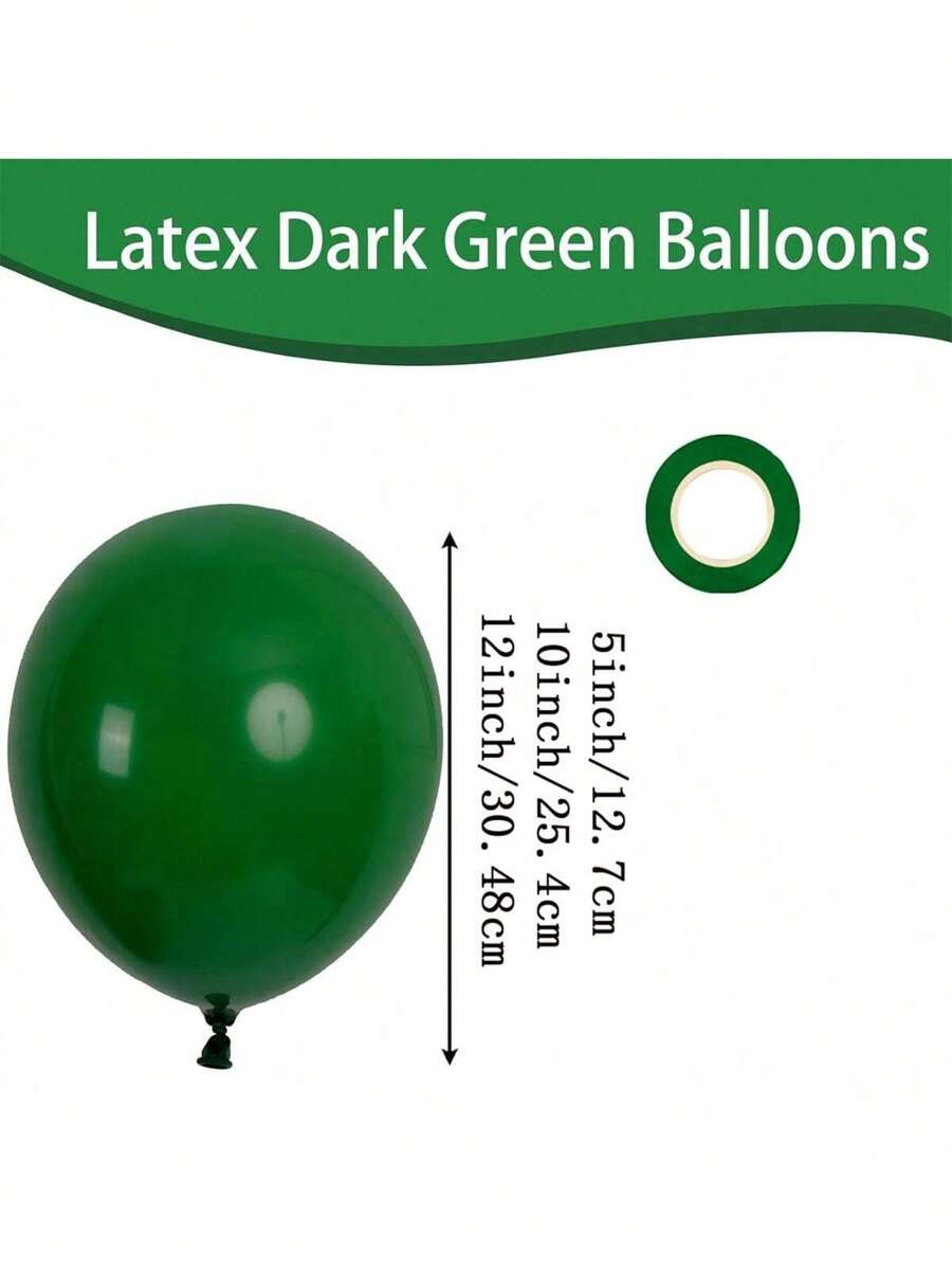 15/45/100PCS 5/10/12inch Blackish Green Balloons Latex Balloons Helium Balloons For Birthday Graduation Shower Wedding Holiday Party Decoration, Green Ribbon