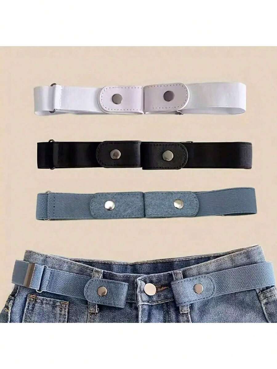 1pc Elastic Waist Belt Adjustable No Buckle Belt For Jeans Pants Invisible Stretch Belts For Women & Men,Slimming Waistband - Buckle-Free Comfort, Adjustable & Elastic, Perfect For Jeans And Pants - Enhance Your Silhouette,Vintage Elastic Belt – No-Buckle, Invisible Fit For Men & Women, Comfort Stretch, Universal Size