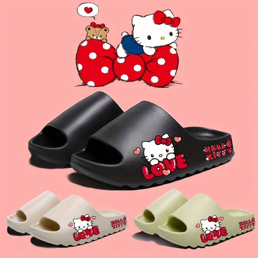 Sanrio Sanrio Series Kiki's Delivery Service Cat EVA Plain Color Slippers, Soft Thick Non-Slip Sole House Bathroom Sandals, Casual Summer Beach Slippers For Men - Fashion Cartoon Print EVA Flip Flops, Soft Non-Slip Soles, Odorless, Suitable For Indoor Home, Shower, Beach And Summer Use, House Slippers | Summer Shoes | Slippers, Home Slippers Back To School