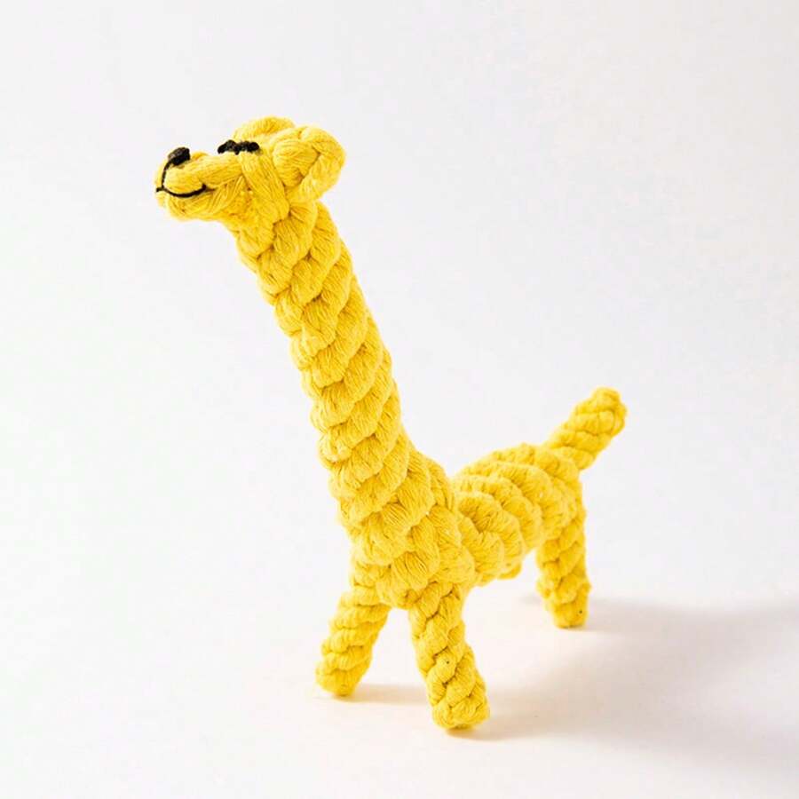 Dog Pet Puppy Chew Toys For Teething Boredom Dogs Giraffe Rope Ball Knot Training Teeth Dogs Toys For Small Middle Dog Giraffe Cotton Knot Puppy Ferret Ropes, Handwoven Chew Items For Small Breeds Dog, For Teeth And Gums, 2 Pieces Per Pack