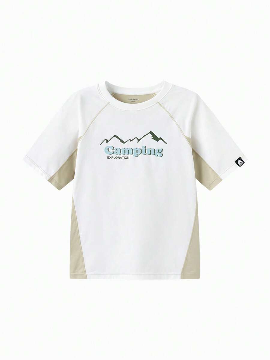 Balabala Camiseta de manga corta para niños Verano 2025 Parte superior rápida de secado para niños