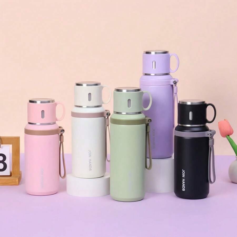 New 2-In-1 Insulated Water Cup With Lid, High-Quality Teacup Set For Men & Women, Large Capacity Stylish Water Bottle With Tea Infuser Back To School
