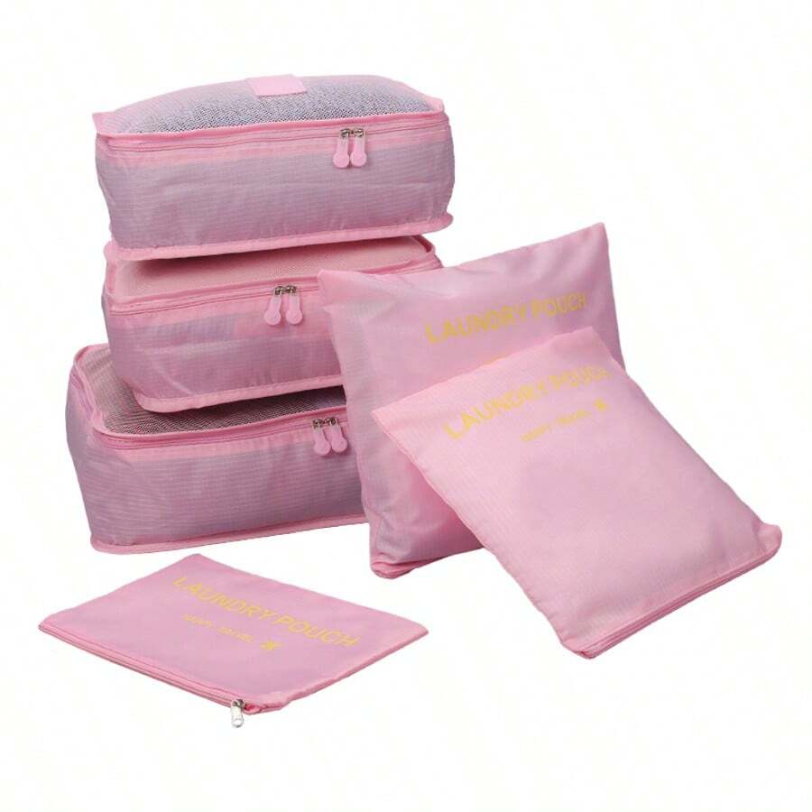 6-Piece Waterproof Travel Packing Cubes Set With Clear Window - Multi-Size Luggage Organizer For Clothes, Underwear, Shoes & Toiletries, Tear-Resistant Lightweight Design With Anti-Bacterial Lining For Business Trips, Family Vacation, Camping & Cruise Travel