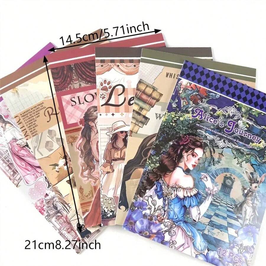 Vintage Floral Sticker Book - Quirky Paris Scenes, Eiffel Tower & Tea Party Designs, Self-Adhesive PET & Paper For Scrapbooks, Diaries, Journals, Scrapbook Accessories | Imaginative Designs | Self-Adhesive Stickers,School Supplies,Back To School